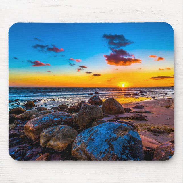 Tapis De Souris Coucher du soleil en mer (Devant)
