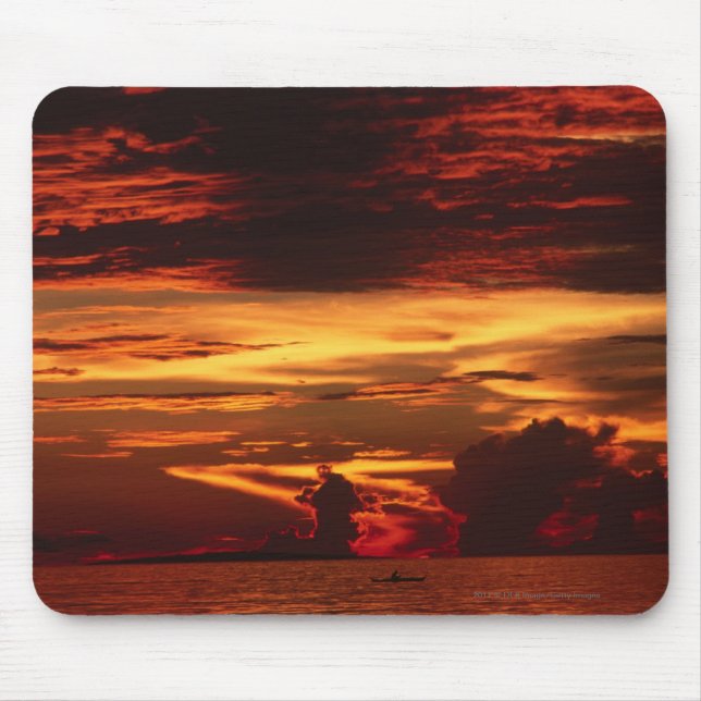 Tapis De Souris Coucher du soleil en mer (Devant)