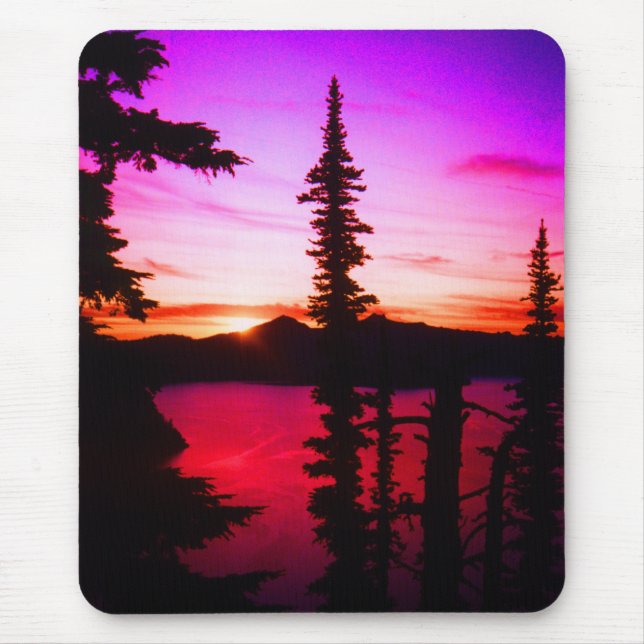 Tapis De Souris Coucher du soleil Mousepad de lac crater (Devant)