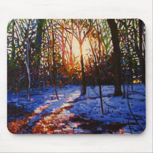 Tapis De Souris Coucher du soleil sur la neige 2010