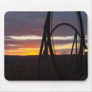 Tapis De Souris Coucher du soleil sur un feu de forêt