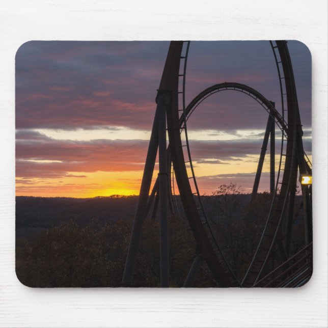 Tapis De Souris Coucher du soleil sur un feu de forêt (Devant)