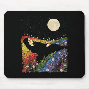 Tapis De Souris Couleur arc-en-ciel floral féminin de femme mignon