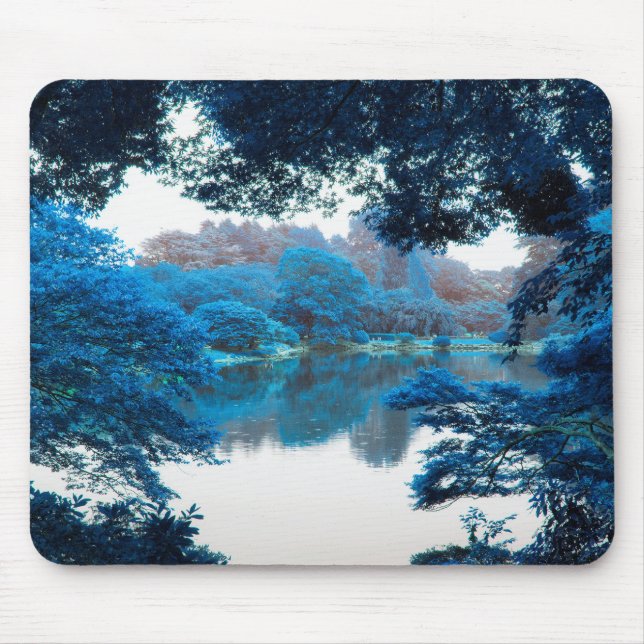 Tapis De Souris Couleur bleue affectée cool, nature unique, lac (Devant)