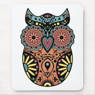 Tapis De Souris Couleur de hibou de crâne de sucre