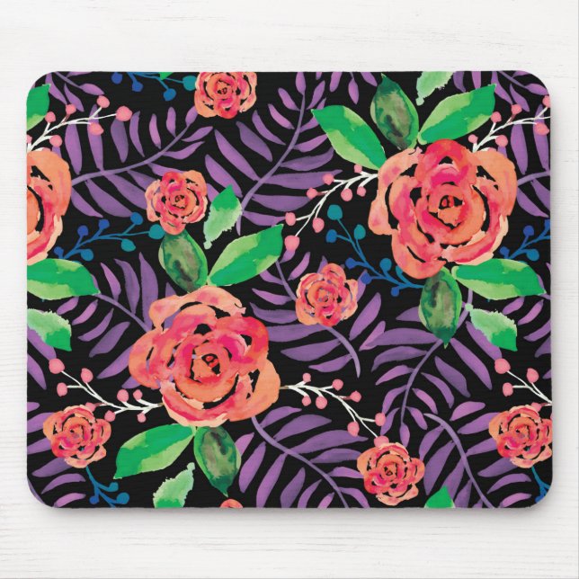 Tapis De Souris couleur de l'eau forêt rose (Devant)