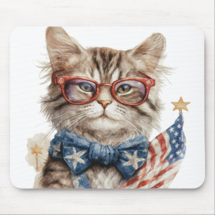 TAPIS DE SOURIS COULEUR D'EAU BLEU BLANC PATRIOTIQUE ROUGE KITTY C