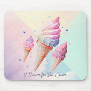 Tapis De Souris Couleur d'eau de crème glacée mignonne