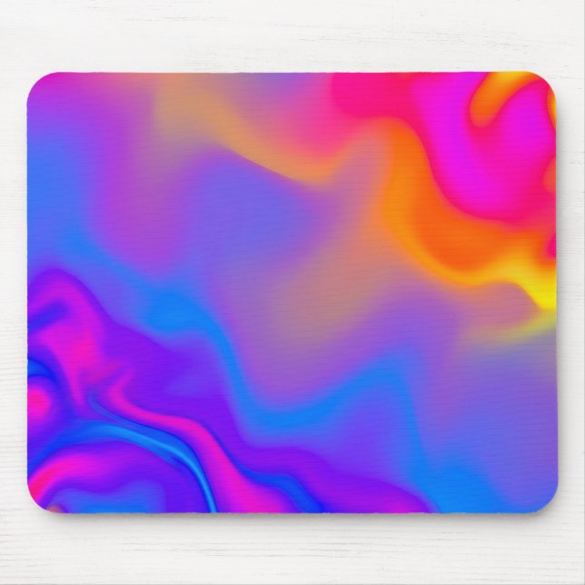 Tapis de souris couleur fluide psychédélique néon (Devant)