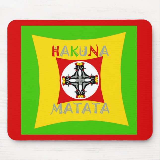 Tapis De Souris Couleur Rasta Fun Rouge Vert Doré (Devant)
