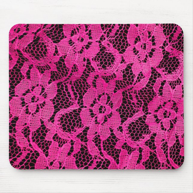Tapis De Souris Couleur rose-noir (Devant)