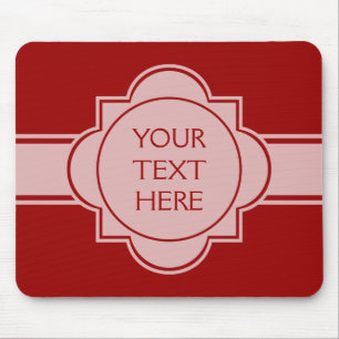 Tapis De Souris COULEUR SEULEMENT / BANNIÈRE BOUTON blanc + votre 