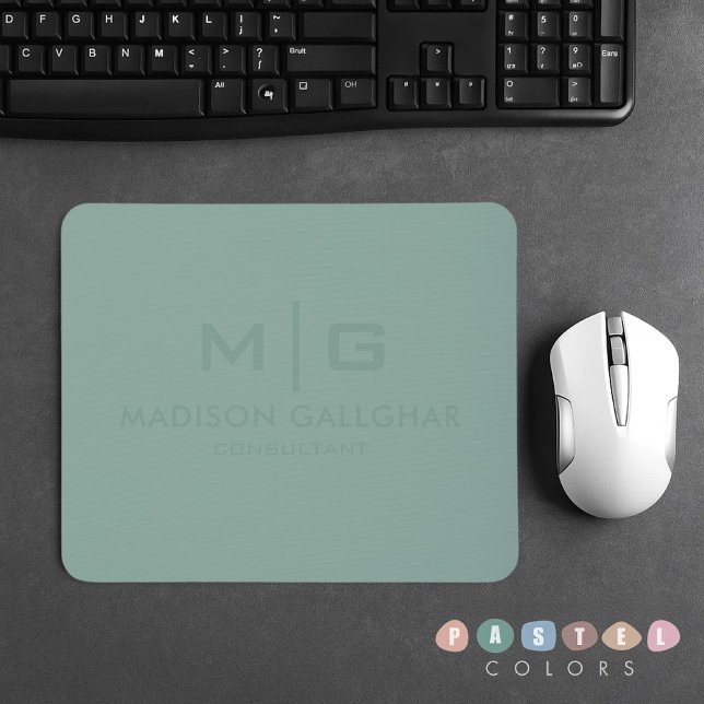 Tapis De Souris Couleur verte Moss Soft Pastel Sage (Solid Soft Light Pastel Sage Moss Green Color Mouse Pad
)