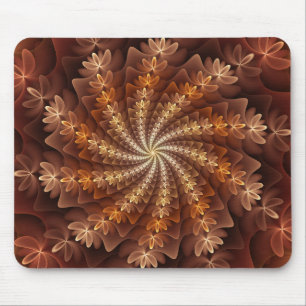 Tapis De Souris Couleurs chaudes, motif d'art fractal abstrait mod