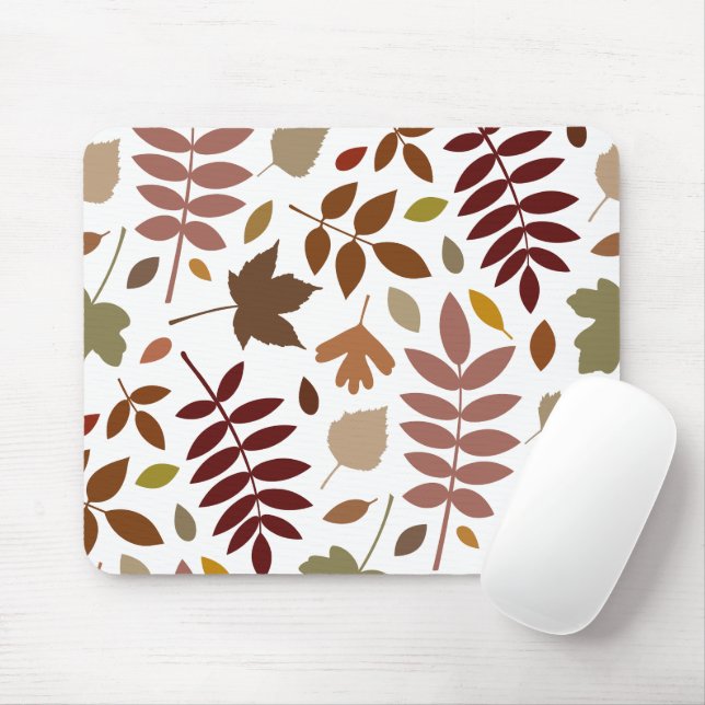 Tapis De Souris Couleurs d'automne en blanc pour les Feuilles tomb (Avec souris)
