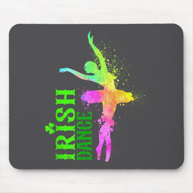 Tapis De Souris Couleurs de danse irlandaise Bonne St Patrick Dans (Devant)