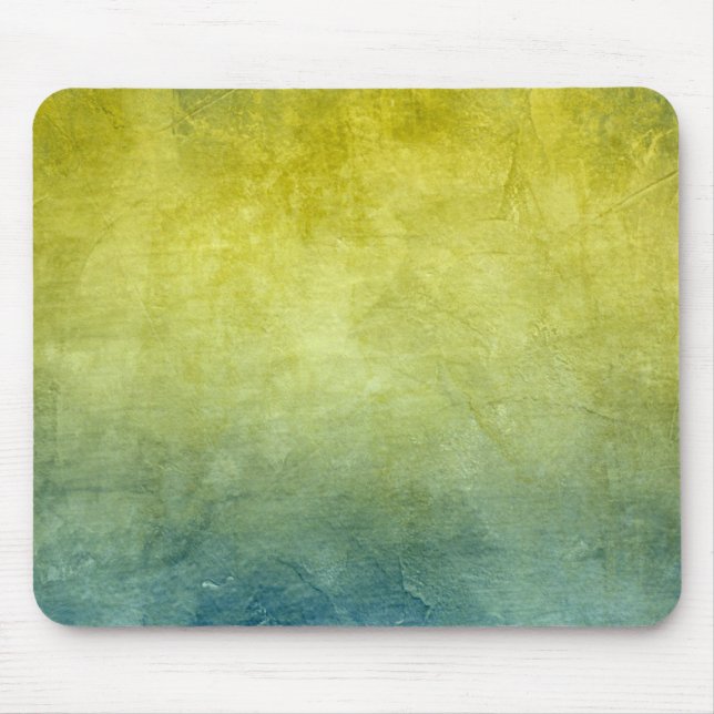 Tapis De Souris Couleurs de Grunge - Jaune & Bleu (Devant)