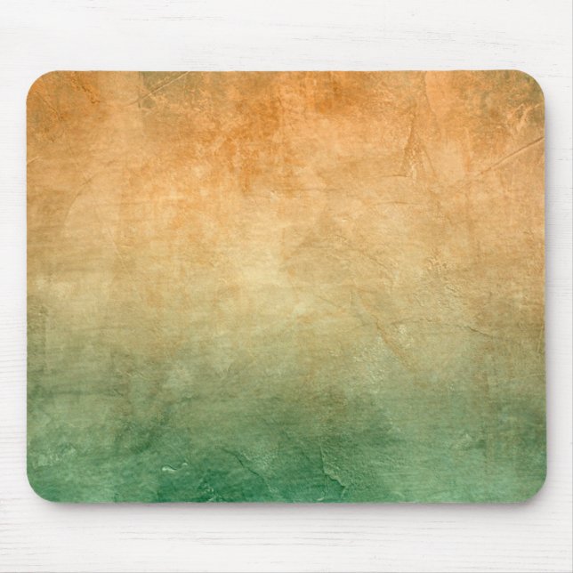 Tapis De Souris Couleurs de Grunge - Orange & Vert (Devant)