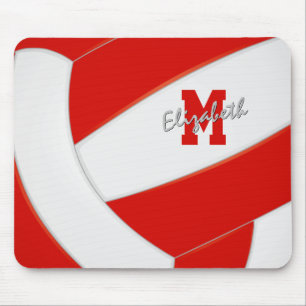 Tapis De Souris couleurs d'équipe de volley-ball rouge blanc perso