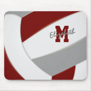 Tapis De Souris couleurs d'équipe gris bordeaux volley-ball person