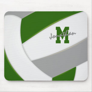 Tapis De Souris couleurs d'équipe vert gris garçons filles volleyb