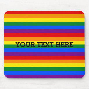 Tapis De Souris COULEURS DU DRApeau ARC-EN-CIEL + votre texte