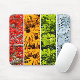 Tapis De Souris Couleurs du Quadriptych des saisons changeantes