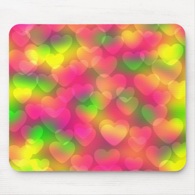 Tapis De Souris Couleurs folles Heart Bokeh-Computer Mousepad (Devant)