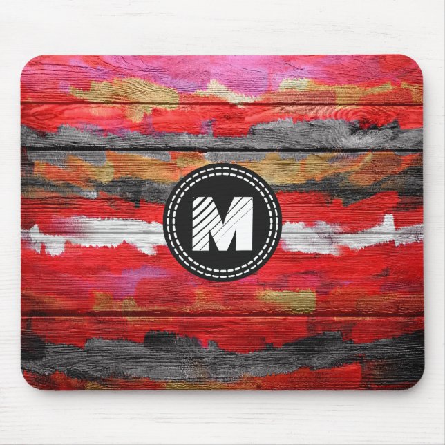 Tapis De Souris Couleurs peintes Bois Look #4 (Devant)