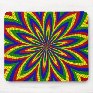 Tapis De Souris Couleurs primaires Fleur roulée 2