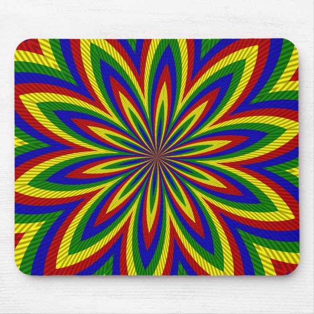 Tapis De Souris Couleurs primaires Fleur roulée 2 (Devant)