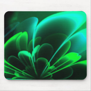 Tapis De Souris Couleurs vertes Stylisé Moitié Corolla Fleur
