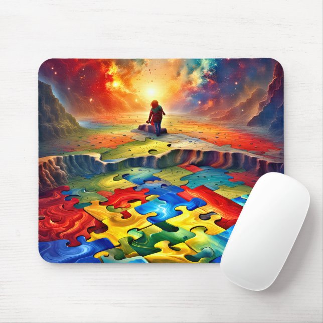 Tapis De Souris Couleurs vives Autisme Maman Mousepad (Avec souris)