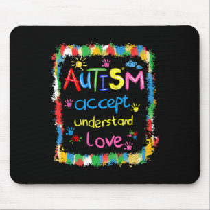 Tapis De Souris Coup de pinceau Sensibilisation à l'autisme Accept