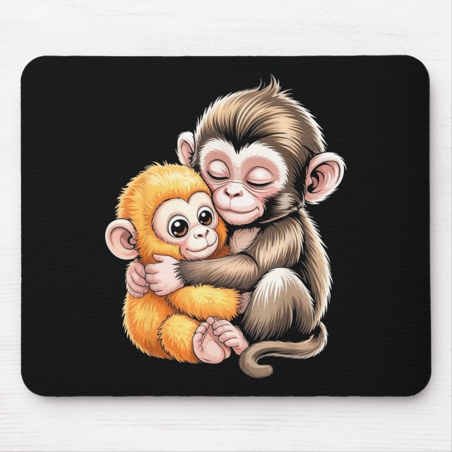 Tapis De Souris Coup de poing de bébé singe  (Devant)