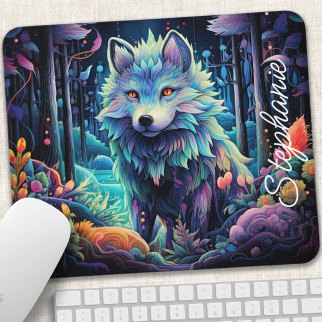 Tapis De Souris Coupe de loup mystique personnalisée (Créateur téléchargé)