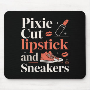 Tapis De Souris Coupe pixie rouge à lèvres et baskets coupe de che