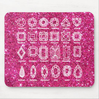 Tapis De Souris Coupes de diamant_Parties scintillant_rose