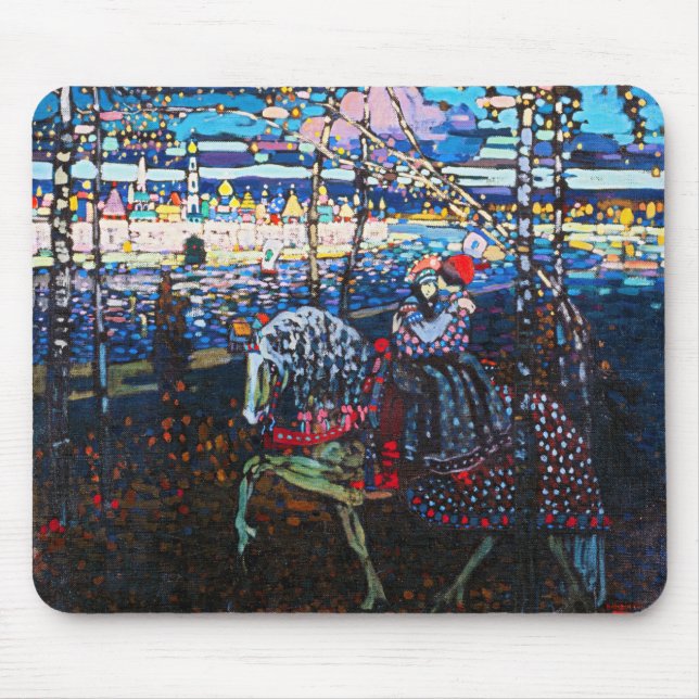 Tapis De Souris Couple à cheval blanc, Wassily Kandinsky (Devant)