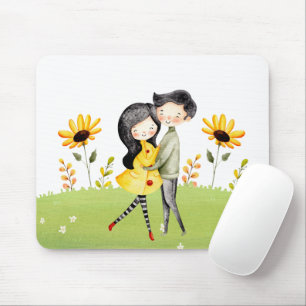 Tapis De Souris Couple Couple Migné Dans Un Champ