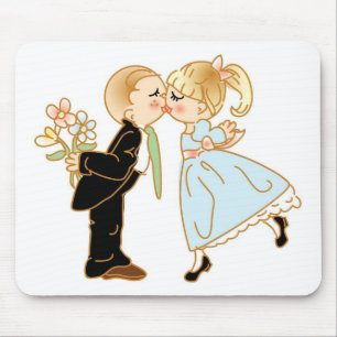 Tapis De Souris Couple de baiser mignon