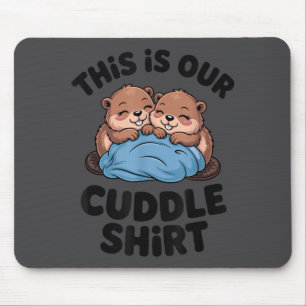 Tapis De Souris Couple de castors mignons C'est notre câlin