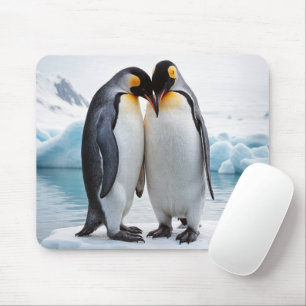 Tapis De Souris Couple De Pingouin Sur Un Iceberg