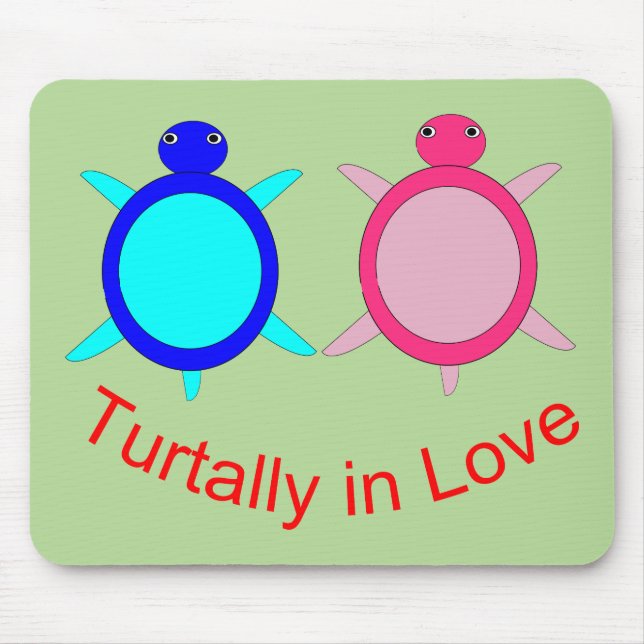 Tapis De Souris Couple de tortue mignonne (Devant)