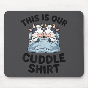 Tapis De Souris Couple de vaches mignonnes C'est notre câlin