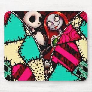 Tapis De Souris Couple d'Halloween lunaire