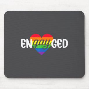 Tapis De Souris Couple gay fiancé drôle de fête de fiançailles arc