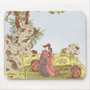 Tapis De Souris Couples dans un jardin chinois, des 'ornements de
