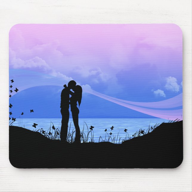 Tapis De Souris Couples de baiser romantiques (Devant)