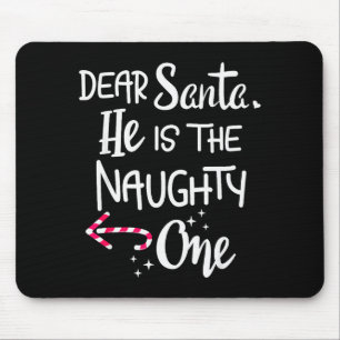 Tapis De Souris Couples Noël Santa Il Est Le Vilain Amusant